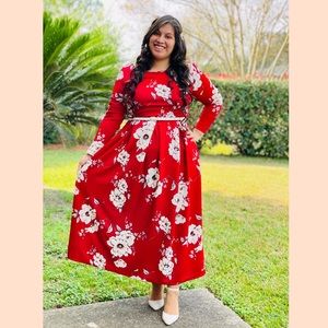 Red Floral Dress